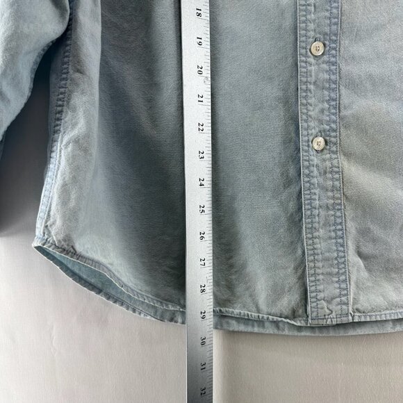 Warner Bros Studio Store Shirt Mens M Button Up Duffy Duck Denim Vtg Light Blue - Picture 9 of 14